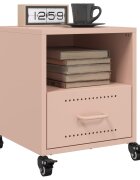 vidaXL Нощни шкафчета 2 бр розови 36x39x435 см стомана