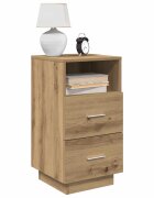 vidaXL Нощни шкафчета 2 бр с 2 чекмеджета дъб артизан 36x36x68 см