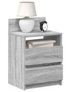 vidaXL Нощни шкафчета 2 бр. с 2 чекмеджета сиви цвят Сонома 40x33x60 см