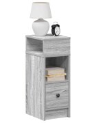 vidaXL Нощни шкафчета 2 бр. с чекмедже сиви сонома 25x31x66 см