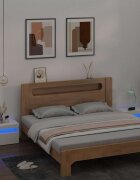 vidaXL Нощни шкафчета 2 бр с LED бели 60x35x40 см