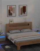 vidaXL Нощни шкафчета 2 бр с LED бетонно сиви 60x35x40 см