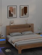 vidaXL Нощни шкафчета 2 бр с LED дъб сонома 60x35x40 см