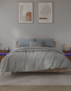 vidaXL Нощни шкафчета 2 бр с LED опушен дъб 60x35x40 см