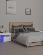 vidaXL Нощни шкафчета 2 бр с LED осветление бели 70x365x40 см
