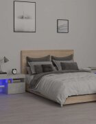 vidaXL Нощни шкафчета 2 бр с LED осветление бетонно сиви 70x365x40 см