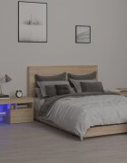 vidaXL Нощни шкафчета 2 бр с LED осветление сонома дъб 70x365x40 см