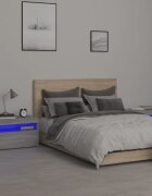 vidaXL Нощни шкафчета 2 бр с LED светлини сив сонома 60x35x40 см