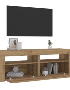 vidaXL Нощни шкафчета 2 бр. със светодиоди Artisan Oak 60x35x40 cm