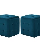 vidaXL Нощни шкафчета 2 бр сини 30x30x30 см кадифен текстил