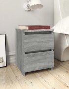 vidaXL Нощни шкафчета 2 бр сив сонома 30x30x40 см инженерно дърво
