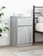 vidaXL Нощни шкафчета 2 бр сив сонома 39x35x65 см инженерно дърво