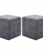 vidaXL Нощни шкафчета 2 бр сиви 30x30x30 см изкуствен велур