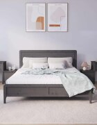 vidaXL Нощни шкафчета 2 бр сиви 795x38x655 см борово дърво масив