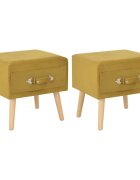 vidaXL Нощни шкафчета 2 бр цвят горчица 40x35x40 см кадифе