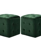 vidaXL Нощни шкафчета 2 бр зелени 30x30x30 см кадифен текстил