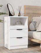 vidaXL Нощни шкафчета Бяло Standard Engineered wood