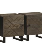 vidaXL Нощни шкафчета черни 2 бр 40x33x46 см манго масив
