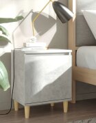 vidaXL Нощни шкафчета крака дърво масив 2 бр бетонно сиви 40x30x50 см