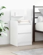 vidaXL Нощни шкафчета с 2 чекмеджета 2 бр. бяло 38x34x80 см