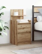 vidaXL Нощни шкафчета с 2 чекмеджета 2 бр. дъб артизан 38x34x80 см
