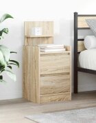 vidaXL Нощни шкафчета с 2 чекмеджета 2 бр. дъб сонома 38x34x80 см