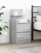 vidaXL Нощни шкафчета с 2 чекмеджета 2 бр. сив сонома 38x34x80 см
