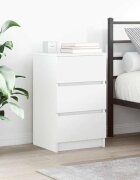 vidaXL Нощни шкафчета с 3 чекмеджета 2 бр бели 39x35x65 см