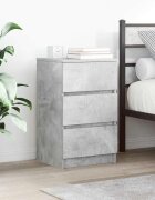 vidaXL Нощни шкафчета с 3 чекмеджета 2 бр бетонно сив 39x35x65 см