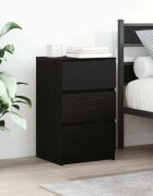 vidaXL Нощни шкафчета с 3 чекмеджета 2 бр черни 39x35x65 см