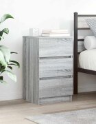 vidaXL Нощни шкафчета с 3 чекмеджета 2 бр сив сонома 39x35x65 см