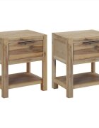 vidaXL Нощни шкафчета с чекмеджета 2 бр 40x30x48 см акация масив