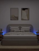 vidaXL Нощни шкафчета с LED 2 бр 35x39x55 см инженерно дърво