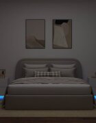 vidaXL Нощни шкафчета с LED 2 бр бяло инженерна дървесина