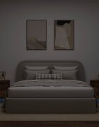 vidaXL Нощни шкафчета с LED 2 бр Опушен дъб инженерно дърво