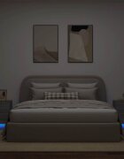 vidaXL Нощни шкафчета с LED 2 бр сив сонома инженерна дървесина