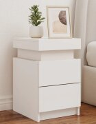 vidaXL Нощни шкафчета с LED осветление 2 бр бели 35x39x55 см