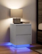 vidaXL Нощни шкафчета с LED осветление 2 бр. бели 38x34x50 cm