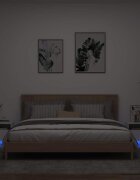 vidaXL Нощни шкафчета с LED осветление 2 бр бели 40x39x37 см
