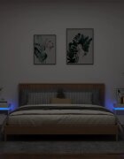 vidaXL Нощни шкафчета с LED осветление 2 бр бели 40x39x485 см