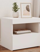 vidaXL Нощни шкафчета с LED осветление 2 бр бели 50x40x45 см