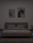 vidaXL Нощни шкафчета с LED осветление 2 бр бетонно сив 40x39x37 см