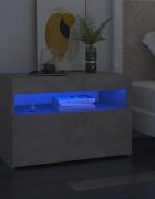 vidaXL Нощни шкафчета с LED осветление 2 бр бетонно сиви 60x35x40 см