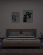 vidaXL Нощни шкафчета с LED осветление 2 бр черни 40x39x37 см