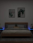 vidaXL Нощни шкафчета с LED осветление 2 бр черни 40x39x485 см