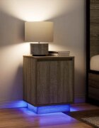 vidaXL Нощни шкафчета с LED осветление 2 бр. дъб сонома 38x34x50 cm