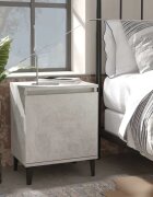 vidaXL Нощни шкафчета с метални крака бетонно сиво 40x30х50 см