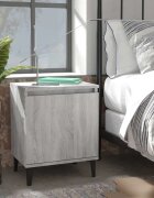 vidaXL Нощни шкафчета с метални крака сив сонома 40x30х50 см
