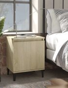 vidaXL Нощни шкафчета с метални крака сонома дъб 40x30х50 см