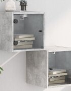 vidaXL Нощни шкафчета със стъклени врати 2 бр бетонно сиво 35x37x35 см
